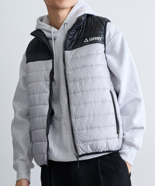GERRY（ジェリー）の「【GERRY】290T Eシレー中綿細キルトベスト GRY-54411（ダウンベスト・メンズ・グレー/ブラック/ブルー/チャコールグレー・L/M/LL）」の4枚目の写真