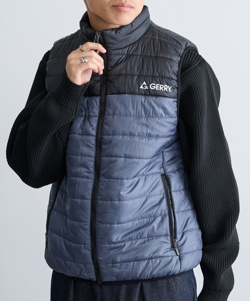 GERRY（ジェリー）の「【GERRY】290T Eシレー中綿細キルトベスト GRY-54411（ダウンベスト・メンズ・グレー/ブラック/ブルー/チャコールグレー・L/M/LL）」の3枚目の写真