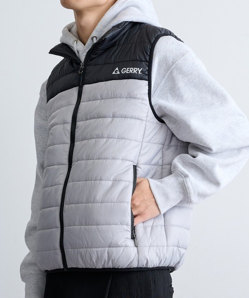 GERRY（ジェリー）の「【GERRY】290T Eシレー中綿細キルトベスト GRY-54411（ダウンベスト・メンズ・グレー/ブラック/ブルー/チャコールグレー・L/M/LL）」の5枚目の写真