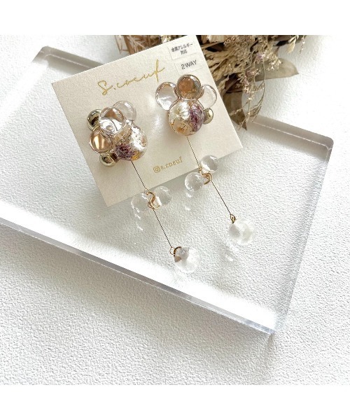 tone(トーン)の「【S.coeuf】【S.coeuf】再販なし!金属アレルギー対応2wayピアス スフェール 2025モデル(MA)(ピアス(両耳用)・レディース・イエロー/ブラウン/ピンク/パープル/ブルー/ライトブルー・FREE)」の14枚目の写真