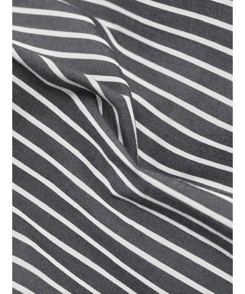 JUMELLE（ジュメロ）の「【低身長~高身長】ストライプ柄パールシャツワンピース（シャツワンピース・レディース・ブラック・FREE）」の16枚目の写真