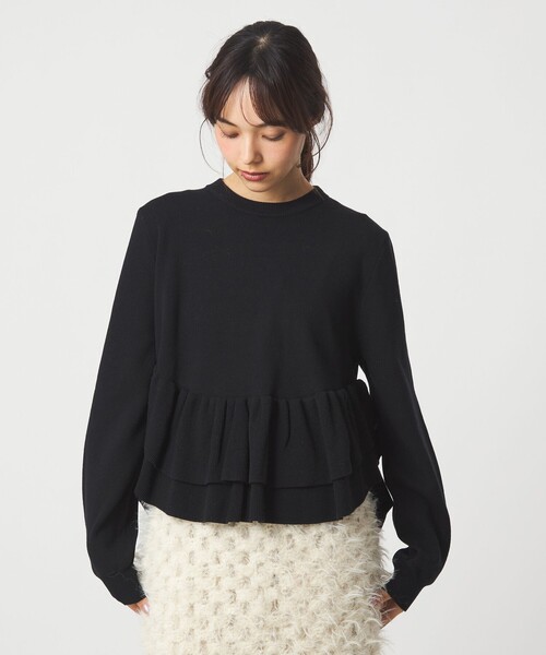 EM スソダブルフリル ニットプルオーバー EMMEL REFINES＞EM スソダブルフリル ニットプルオーバー（ニット