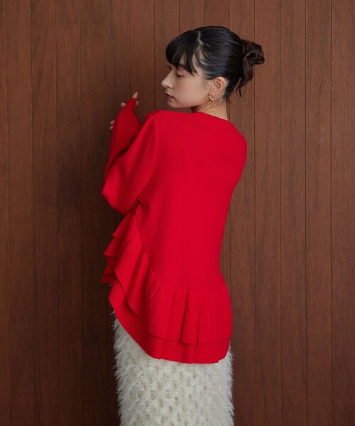 EMMEL REFINES＞EM スソダブルフリル ニットプルオーバー（ニット