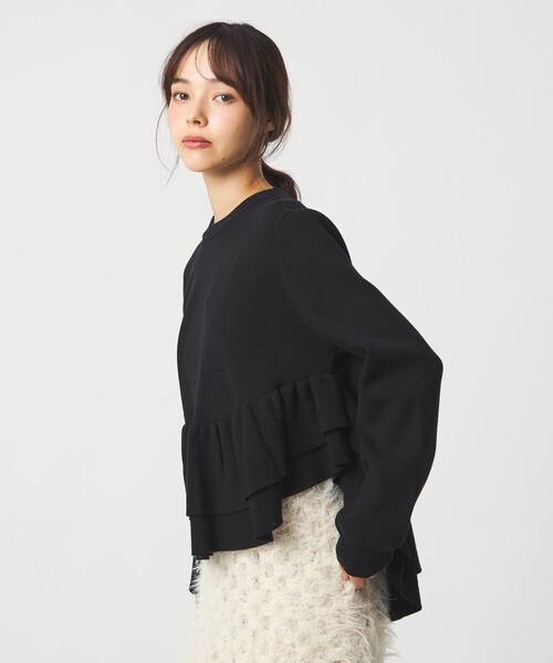 EM スソダブルフリル ニットプルオーバー EMMEL REFINES＞EM スソダブルフリル ニットプルオーバー（ニット