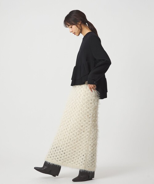 EMMEL REFINES（エメルリファインズ）の「＜EMMEL REFINES＞EM スソダブルフリル ニットプルオーバー（ニット/セーター・レディース・レッド/ホワイト/ブラック/ライトブルー・FREE）」の15枚目の写真