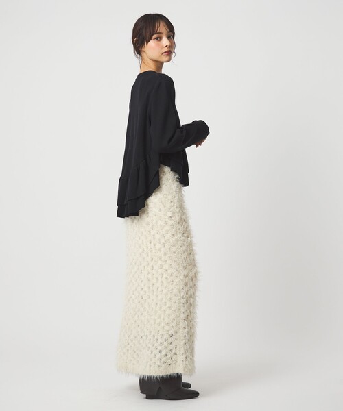 EMMEL REFINES（エメルリファインズ）の「＜EMMEL REFINES＞EM スソダブルフリル ニットプルオーバー（ニット/セーター・レディース・レッド/ホワイト/ブラック/ライトブルー・FREE）」の17枚目の写真