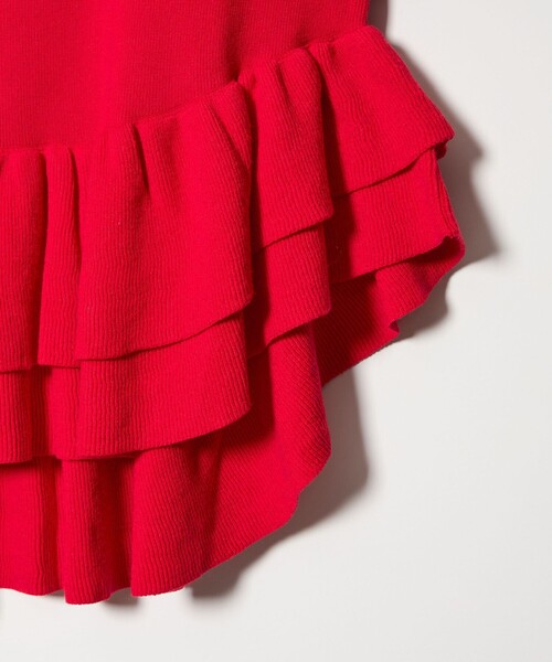 EMMEL REFINES（エメルリファインズ）の「＜EMMEL REFINES＞EM スソダブルフリル ニットプルオーバー（ニット/セーター・レディース・レッド/ホワイト/ブラック/ライトブルー・FREE）」の22枚目の写真