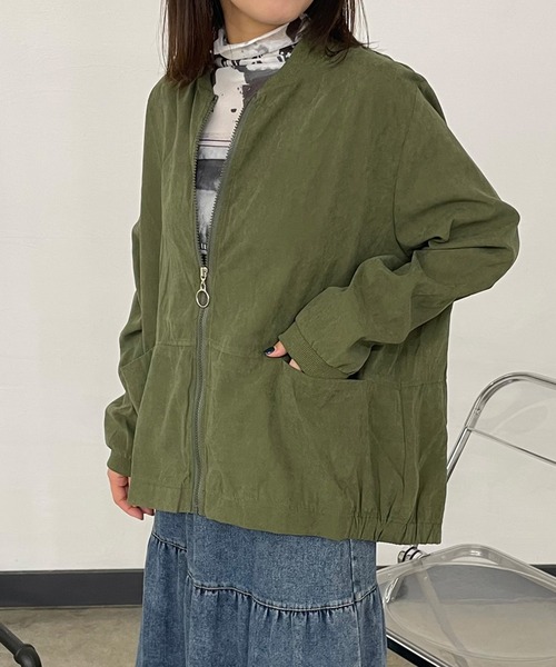 CRB（シーアールビー）の「ピーチブルゾン（ブルゾン・レディース・パープル/カーキ/ブラック・F）」の3枚目の写真