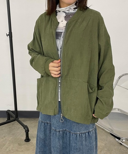 CRB（シーアールビー）の「ピーチブルゾン（ブルゾン・レディース・パープル/カーキ/ブラック・F）」の4枚目の写真