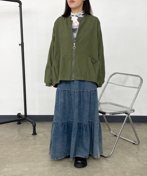 CRB（シーアールビー）の「ピーチブルゾン（ブルゾン・レディース・パープル/カーキ/ブラック・F）」の10枚目の写真