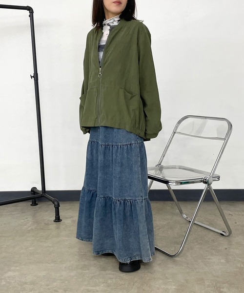 CRB（シーアールビー）の「ピーチブルゾン（ブルゾン・レディース・パープル/カーキ/ブラック・F）」の8枚目の写真