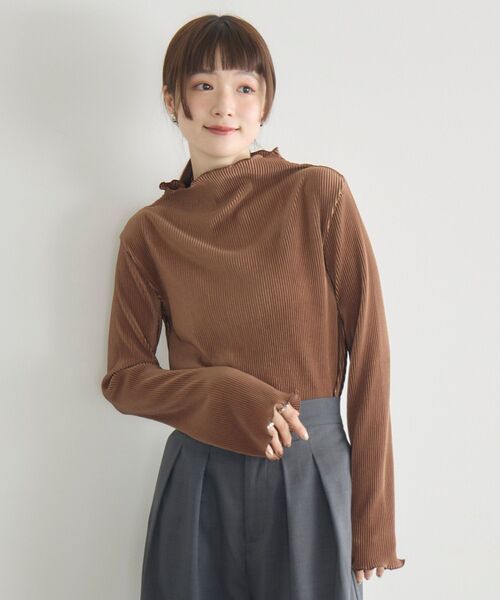 RETRO GIRL（レトロガール）の「【WEB限定】シャイニープリーツPO（シャツ/ブラウス・レディース・ブラウン/ライトグレー/ブラック/ナチュラル・FREE）」の20枚目の写真