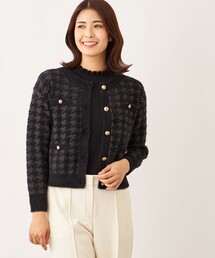 TO BE CHIC レース調カーディガン　ブラック トゥー ビー シック TO BE CHIC 【L】ライトシアーレースアクセント
