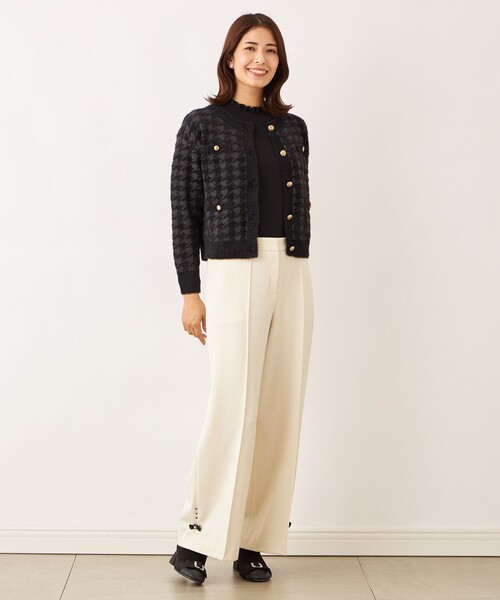 TO BE CHIC(トゥー ビー シック)の「フェザー千鳥 カーディガン(カーディガン/ボレロ・レディース・ピンク系その他2/ブラック・40/42)」の12枚目の写真