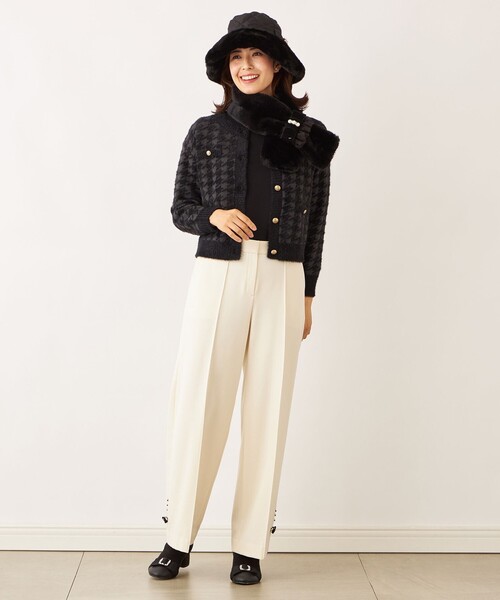 TO BE CHIC(トゥー ビー シック)の「フェザー千鳥 カーディガン(カーディガン/ボレロ・レディース・ピンク系その他2/ブラック・40/42)」の11枚目の写真