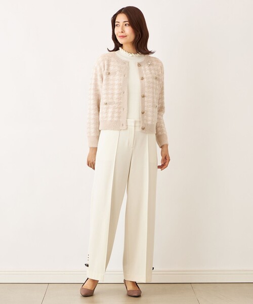 TO BE CHIC(トゥー ビー シック)の「フェザー千鳥 カーディガン(カーディガン/ボレロ・レディース・ピンク系その他2/ブラック・40/42)」の10枚目の写真