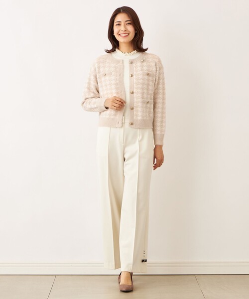 TO BE CHIC(トゥー ビー シック)の「フェザー千鳥 カーディガン(カーディガン/ボレロ・レディース・ピンク系その他2/ブラック・40/42)」の9枚目の写真