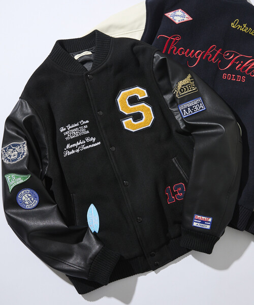 FREAK'S STORE(フリークスストア)の「限定展開 マルチ 刺繍ワッペン スタジャン(ブルゾン・メンズ・ネイビー/ブラウン/ブラック・SMALL/MEDIUM/LARGE)」の9枚目の写真