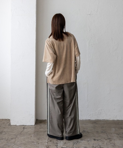 No Rule No Line(ノール-ルノーライン)の「サイドラインワイドストレートパンツ(スラックス・レディース・グレー/アッシュブラウン/ブラック・FREE)」の18枚目の写真