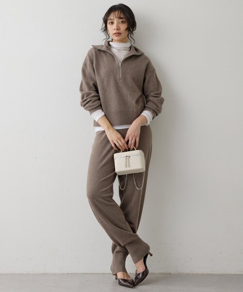 Whim Gazette（ウィムガゼット）の「W/Ca ZIPニットプルオーバー（ニット/セーター・レディース・グレイッシュベージュ/モカ/オレンジ・FREE）」の12枚目の写真