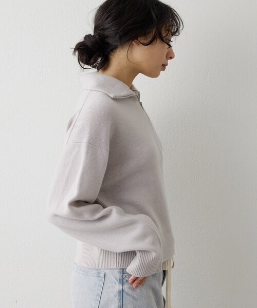 Whim Gazette（ウィムガゼット）の「W/Ca ZIPニットプルオーバー（ニット/セーター・レディース・グレイッシュベージュ/モカ/オレンジ・FREE）」の18枚目の写真