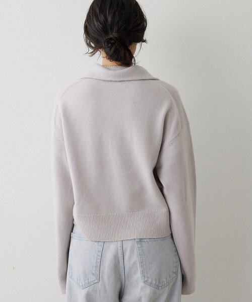 Whim Gazette（ウィムガゼット）の「W/Ca ZIPニットプルオーバー（ニット/セーター・レディース・グレイッシュベージュ/モカ/オレンジ・FREE）」の16枚目の写真