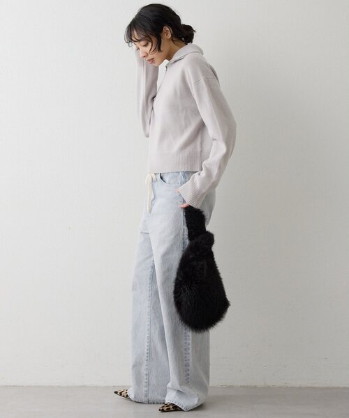 Whim Gazette（ウィムガゼット）の「W/Ca ZIPニットプルオーバー（ニット/セーター・レディース・グレイッシュベージュ/モカ/オレンジ・FREE）」の15枚目の写真