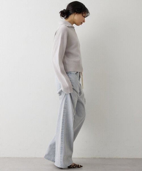 Whim Gazette（ウィムガゼット）の「W/Ca ZIPニットプルオーバー（ニット/セーター・レディース・グレイッシュベージュ/モカ/オレンジ・FREE）」の19枚目の写真