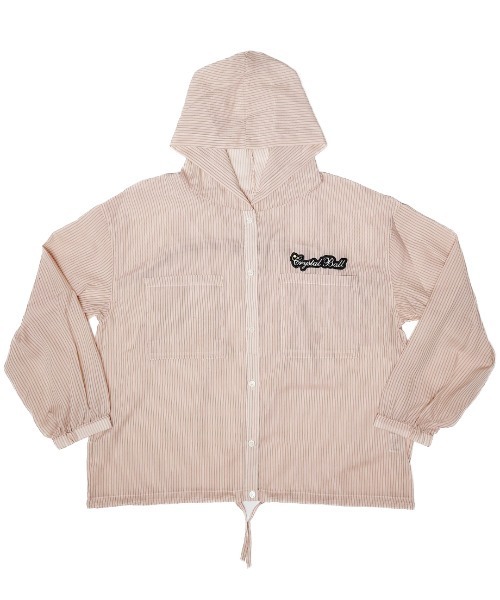 CRYSTAL BALL（クリスタルボール）の「シアーストライプフーディーブラウス（シャツ/ブラウス・レディース・ピンク/ホワイト/ブルー・FREE）」の8枚目の写真