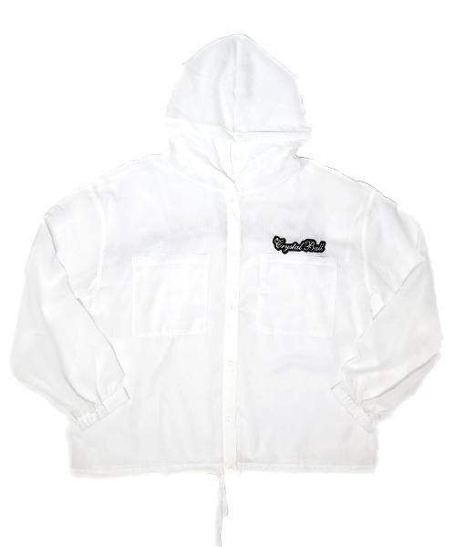 CRYSTAL BALL（クリスタルボール）の「シアーストライプフーディーブラウス（シャツ/ブラウス・レディース・ピンク/ホワイト/ブルー・FREE）」の15枚目の写真