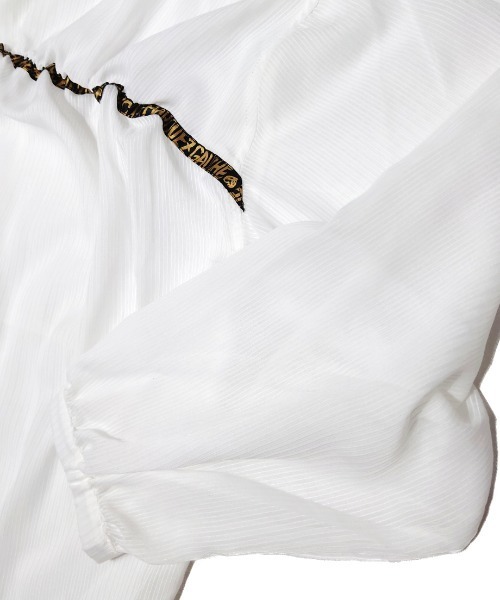 CRYSTAL BALL（クリスタルボール）の「シアーストライプフーディーブラウス（シャツ/ブラウス・レディース・ピンク/ホワイト/ブルー・FREE）」の4枚目の写真