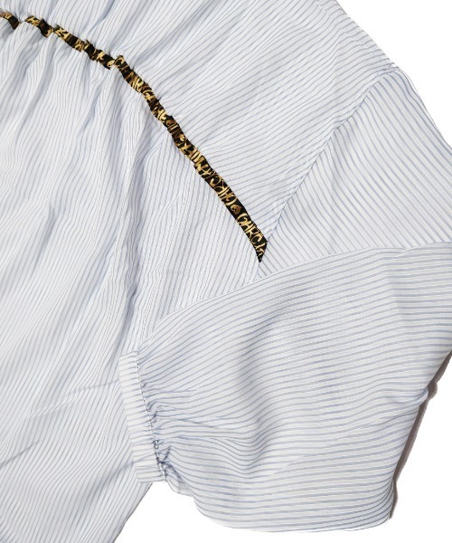 CRYSTAL BALL（クリスタルボール）の「シアーストライプフーディーブラウス（シャツ/ブラウス・レディース・ピンク/ホワイト/ブルー・FREE）」の21枚目の写真