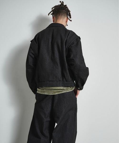 BLANK HOTEL(ブランクホテル)の「Belted Pleat Wide Denim Pants / ベルテッドタックワイドデニムパンツ(デニムパンツ・メンズ・ブラウン/ブラック・L/M/S)」の10枚目の写真