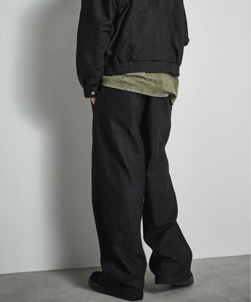 BLANK HOTEL(ブランクホテル)の「Belted Pleat Wide Denim Pants / ベルテッドタックワイドデニムパンツ(デニムパンツ・メンズ・ブラウン/ブラック・L/M/S)」の9枚目の写真