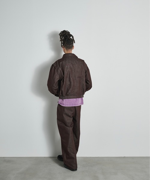 BLANK HOTEL(ブランクホテル)の「Belted Pleat Wide Denim Pants / ベルテッドタックワイドデニムパンツ(デニムパンツ・メンズ・ブラウン/ブラック・L/M/S)」の14枚目の写真