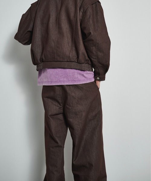 BLANK HOTEL(ブランクホテル)の「Belted Pleat Wide Denim Pants / ベルテッドタックワイドデニムパンツ(デニムパンツ・メンズ・ブラウン/ブラック・L/M/S)」の16枚目の写真