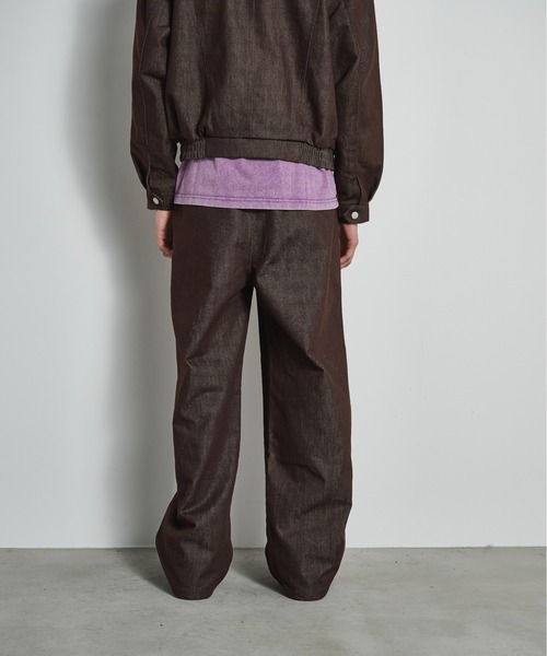 BLANK HOTEL(ブランクホテル)の「Belted Pleat Wide Denim Pants / ベルテッドタックワイドデニムパンツ(デニムパンツ・メンズ・ブラウン/ブラック・L/M/S)」の18枚目の写真