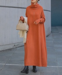 タートルネック ニットワンピ ロングニット」に該当するファッション