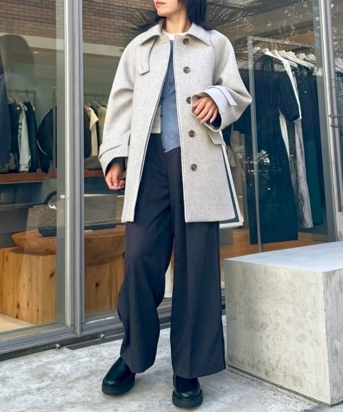 LOVELESS（ラブレス）の「ボンディングミドルコート（チェスターコート・レディース・ライトグレー/グレー系その他・34/36）」の8枚目の写真