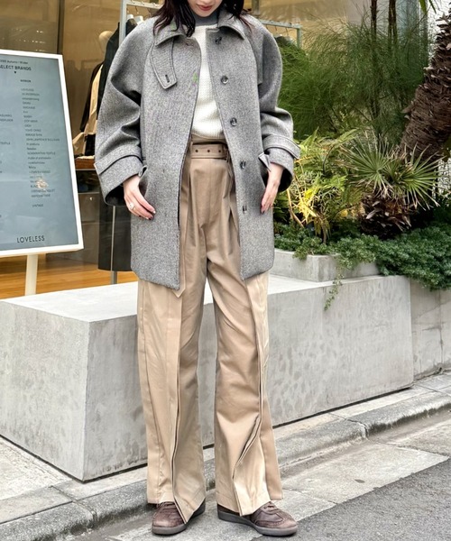 LOVELESS（ラブレス）の「ボンディングミドルコート（チェスターコート・レディース・ライトグレー/グレー系その他・34/36）」の9枚目の写真