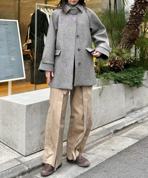 LOVELESS（ラブレス）の「ボンディングミドルコート（チェスターコート・レディース・ライトグレー/グレー系その他・34/36）」の10枚目の写真