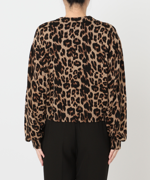 追加4 レオパード プリントクルーネックカーディガン（カーディガン