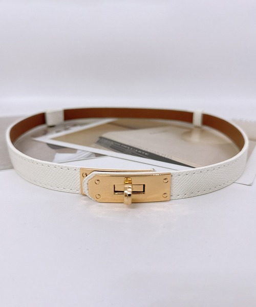 セール】スクエア ひねり金具 スライド レザータッチ ベルト（ベルト