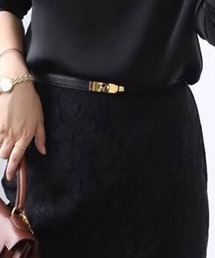 Lace Ladies（レースレディース）の「スクエア ひねり金具 スライド レザータッチ ベルト（ベルト）」