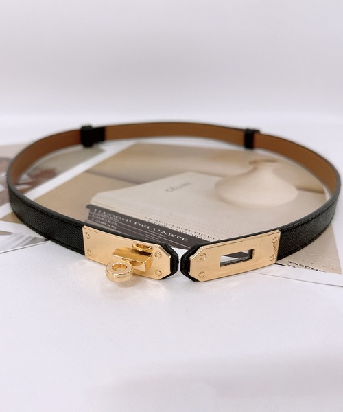 セール】スクエア ひねり金具 スライド レザータッチ ベルト（ベルト