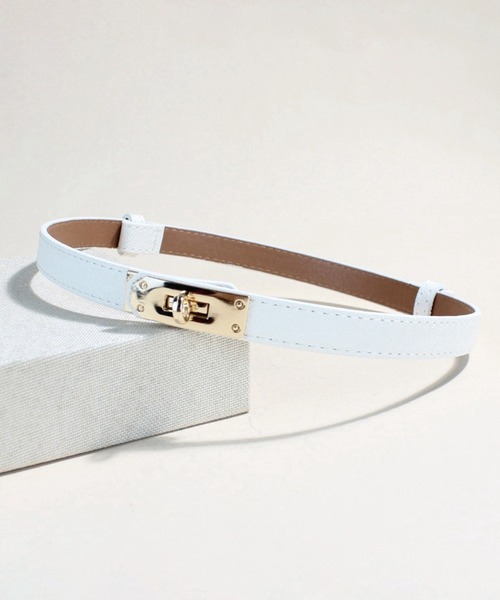 セール】スクエア ひねり金具 スライド レザータッチ ベルト（ベルト