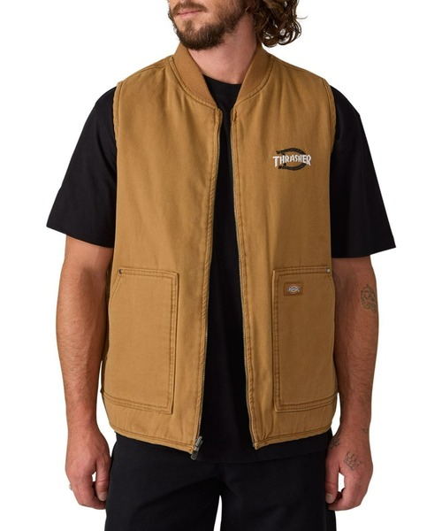 Dickies（ディッキーズ）の「【Dickies SKATEBOARDING】THRASHER DICKIES VEST（ベスト・メンズ・ブラウン・MEDIUM/LARGE/X-LARGE）」の4枚目の写真