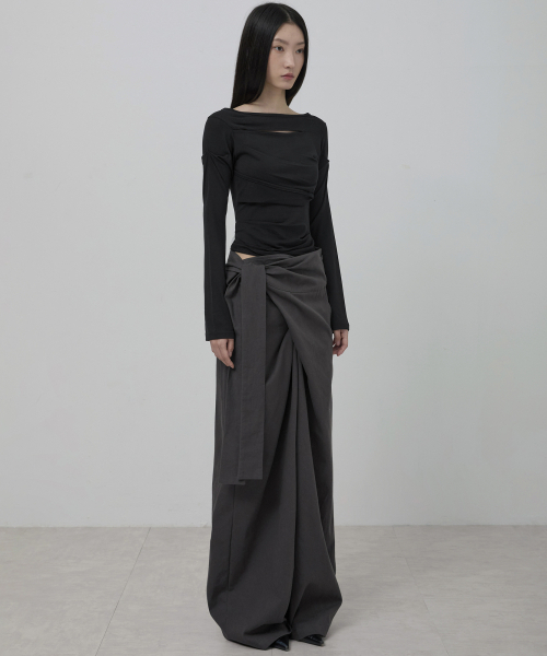 FLAREUP（フレアアップ）の「Layered Wrap Trousers (FL-255_Charcoal)（その他パンツ・レディース・チャコール・OS）」の3枚目の写真