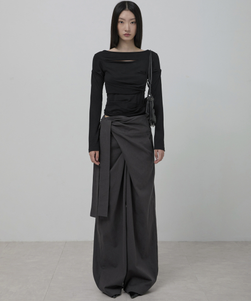 FLAREUP（フレアアップ）の「Layered Wrap Trousers (FL-255_Charcoal)（その他パンツ・レディース・チャコール・OS）」の4枚目の写真