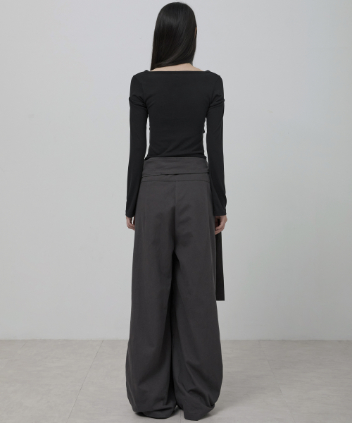 FLAREUP（フレアアップ）の「Layered Wrap Trousers (FL-255_Charcoal)（その他パンツ・レディース・チャコール・OS）」の5枚目の写真